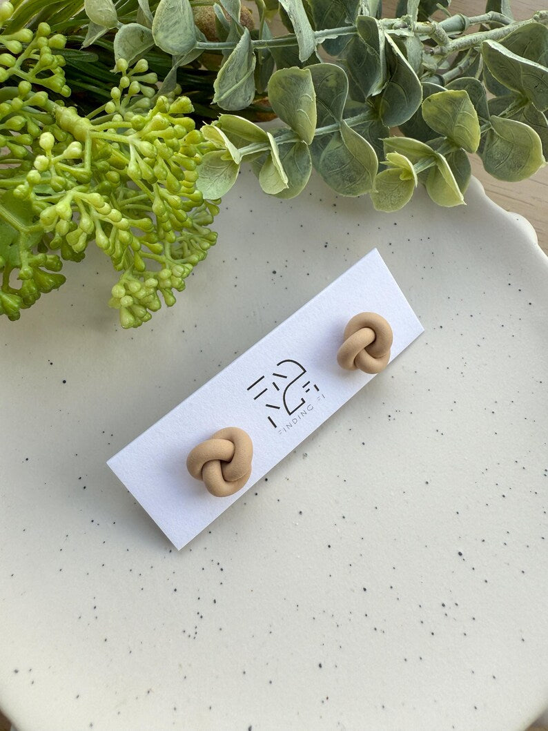 Knot Stud Earrings Adorable Handmade