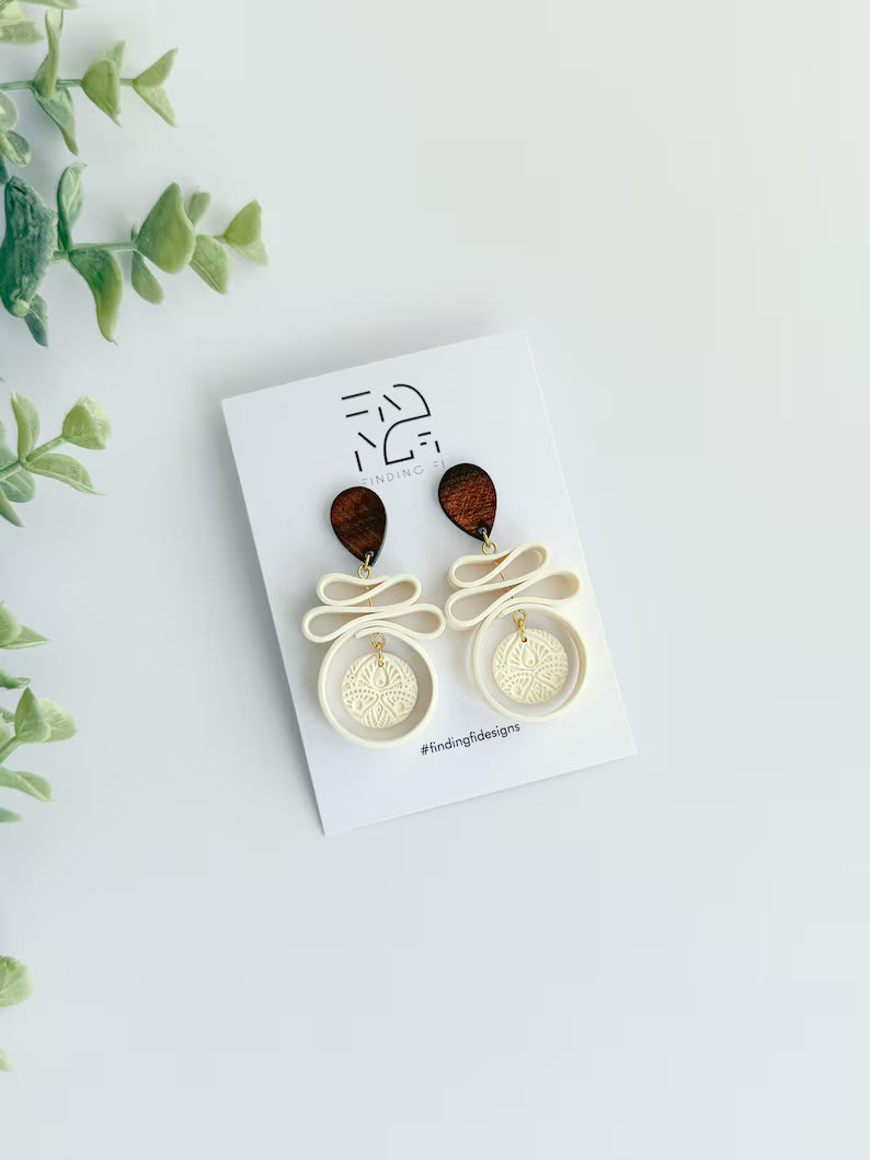 SABRINA Ribbon fold twist statement earrings