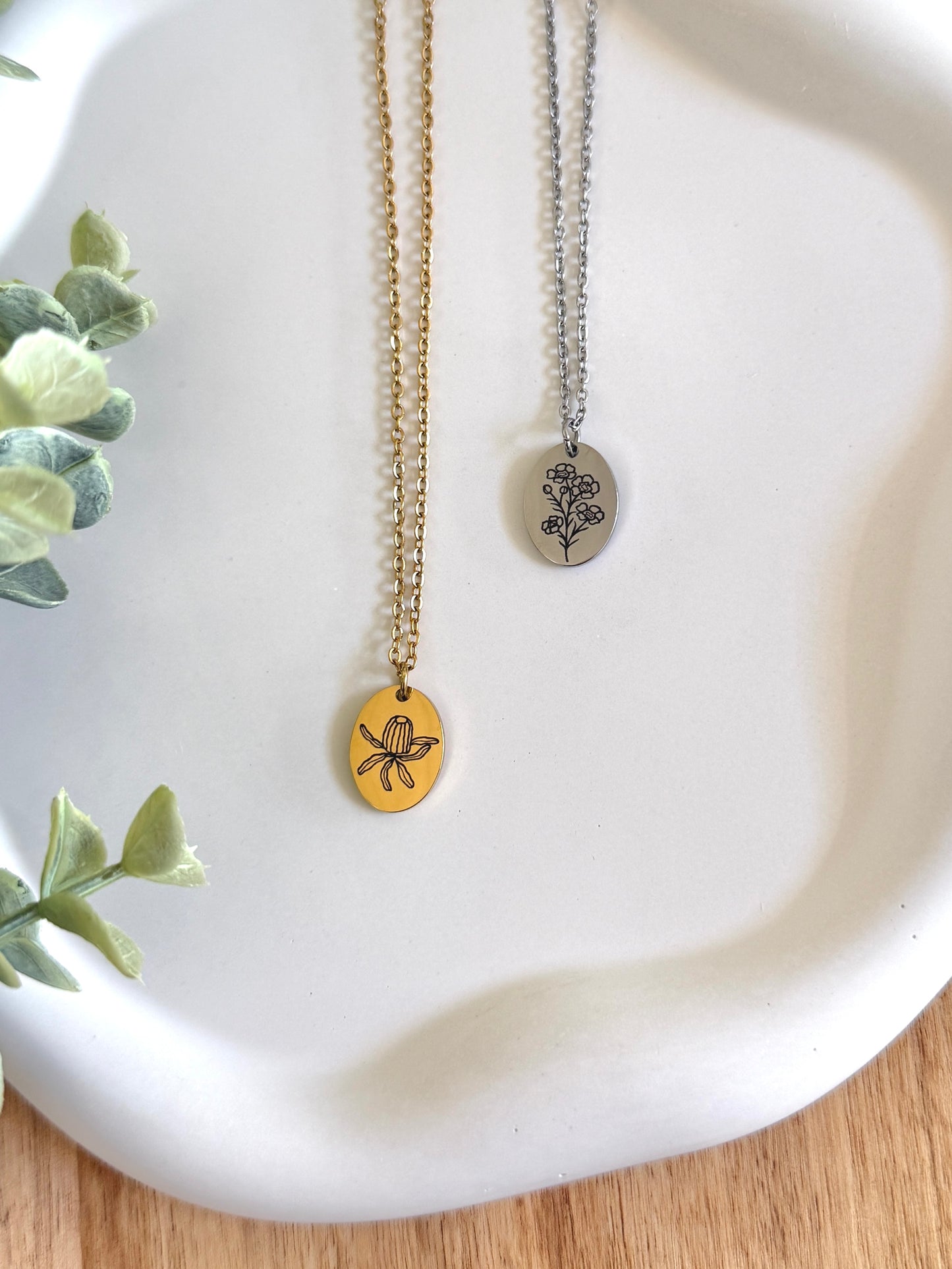 Australian Native Flora Birth Month Necklace