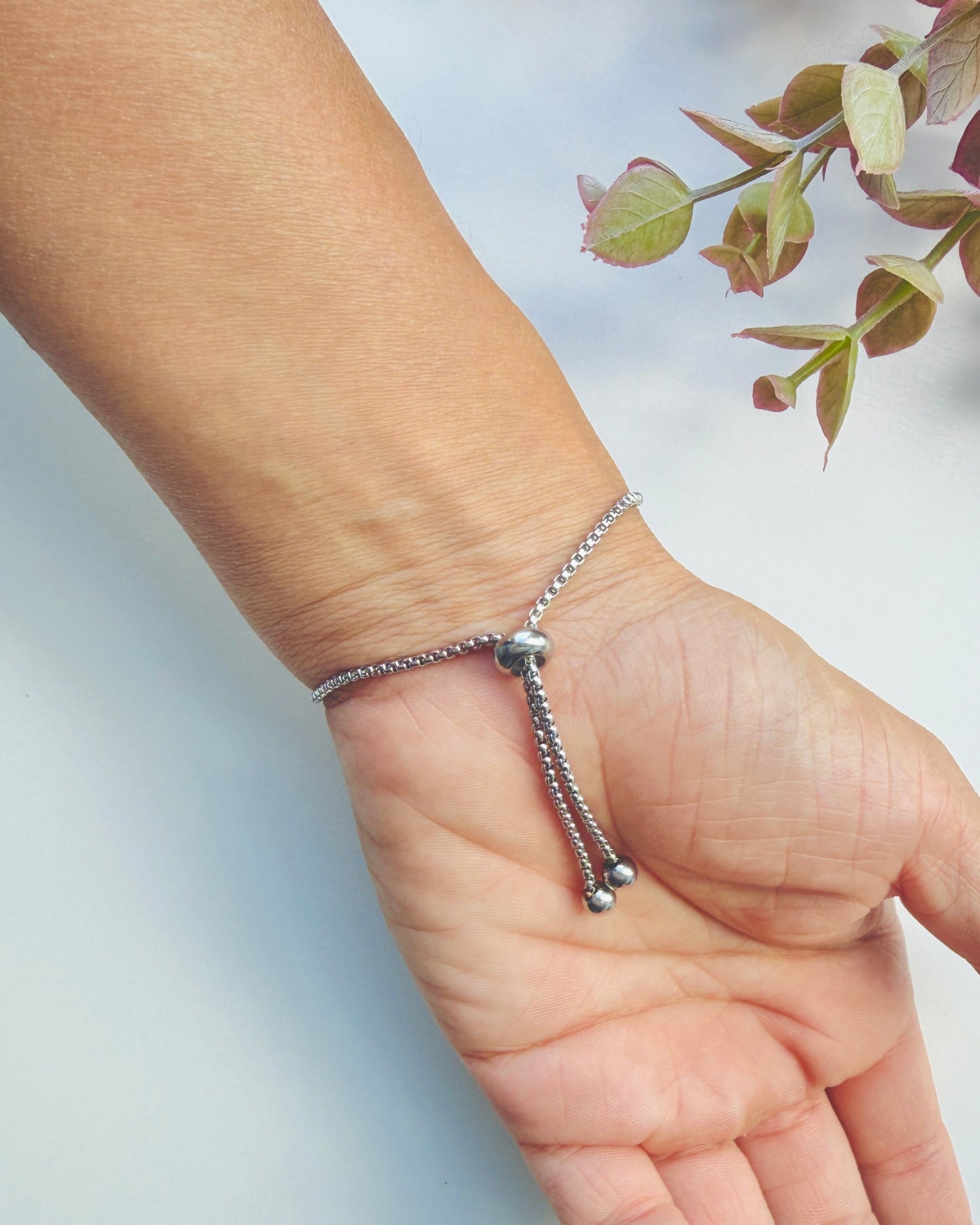 Adjustable Initial & Birthstone Bracelet