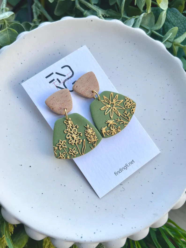 ISLA Australian Native floral texture detail statement earrings