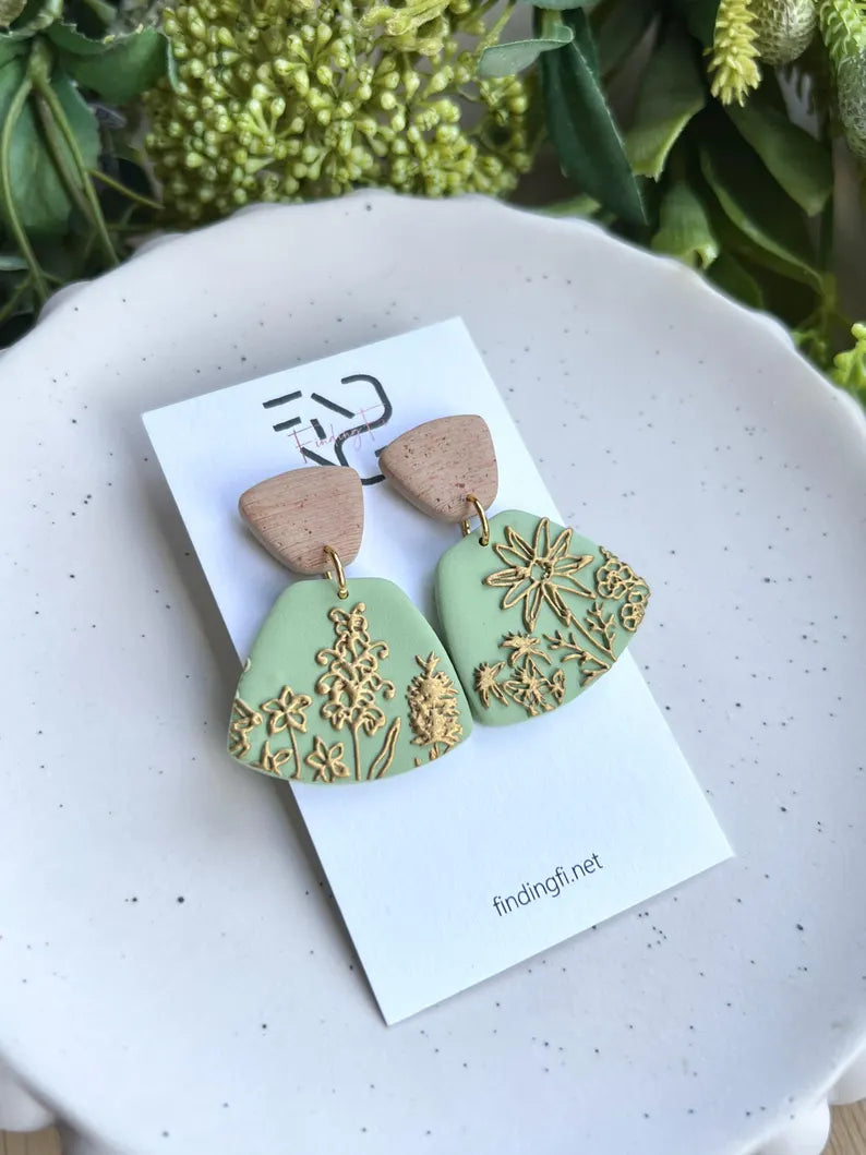 ISLA Australian Native floral texture detail statement earrings