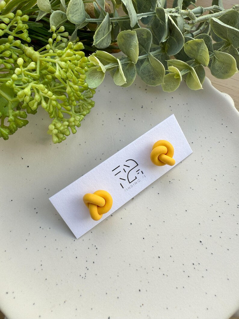 Knot Stud Earrings Adorable Handmade