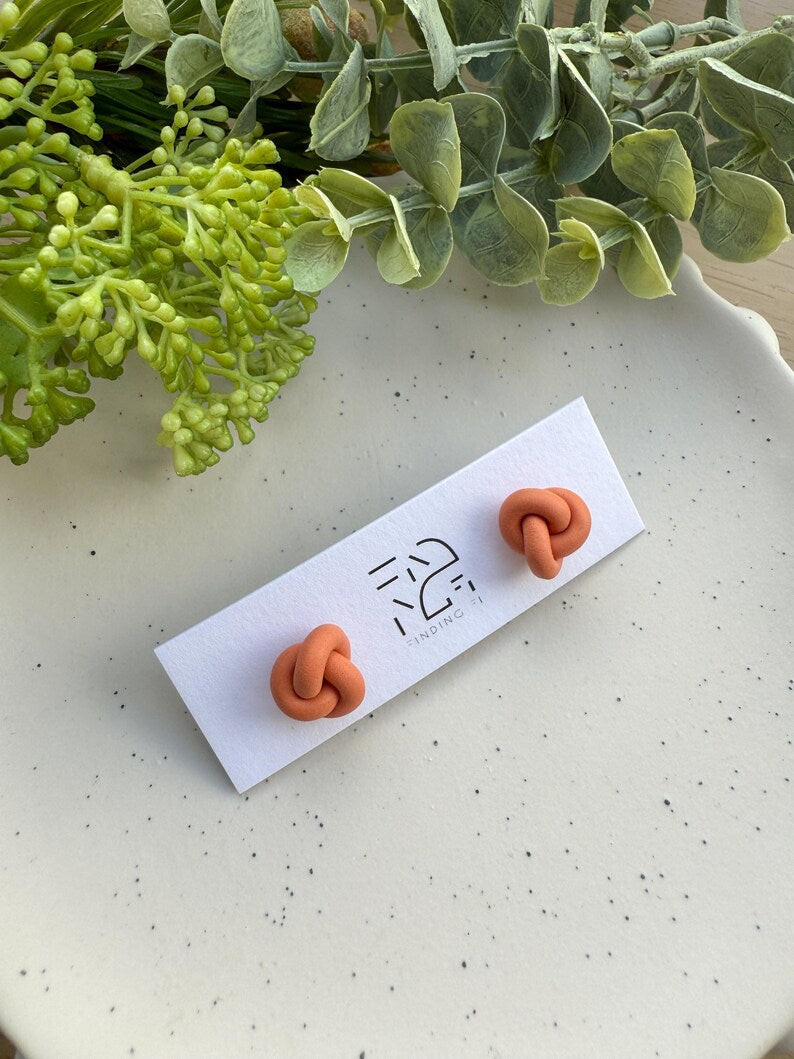Knot Stud Earrings Adorable Handmade