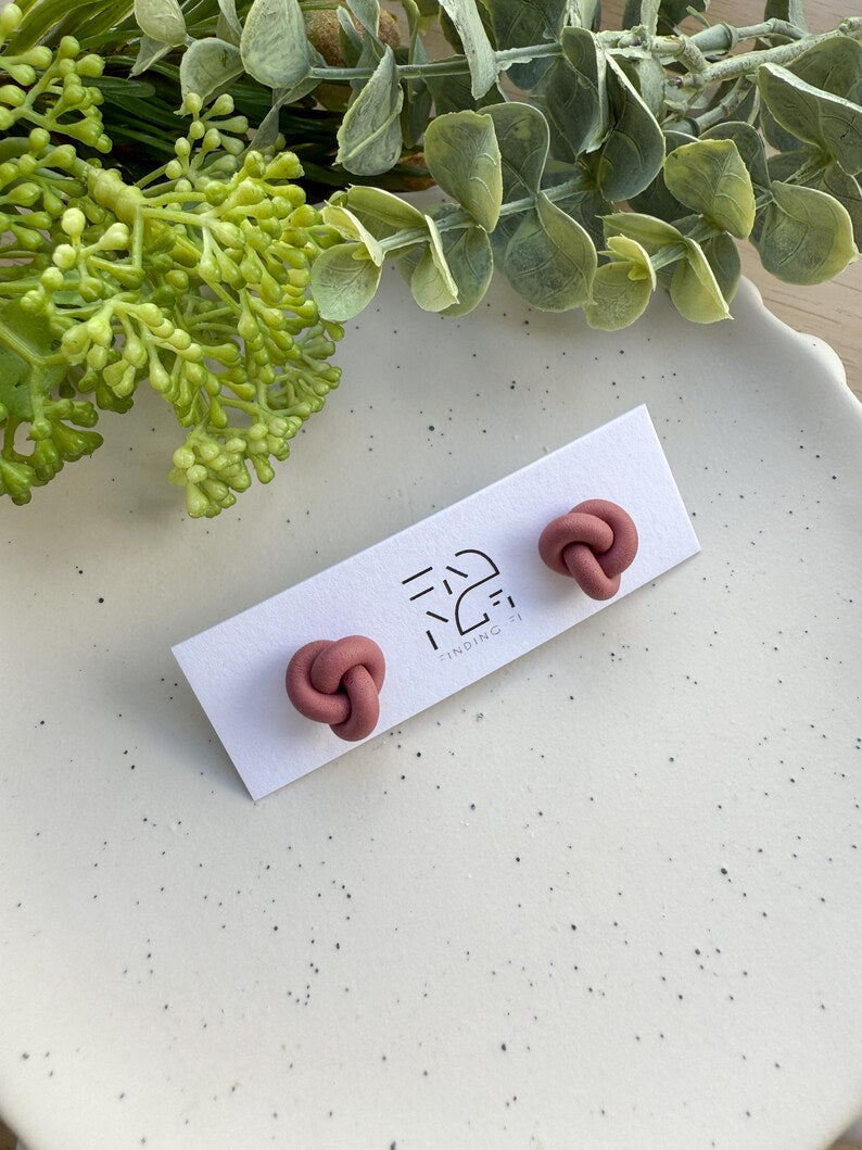 Knot Stud Earrings Adorable Handmade