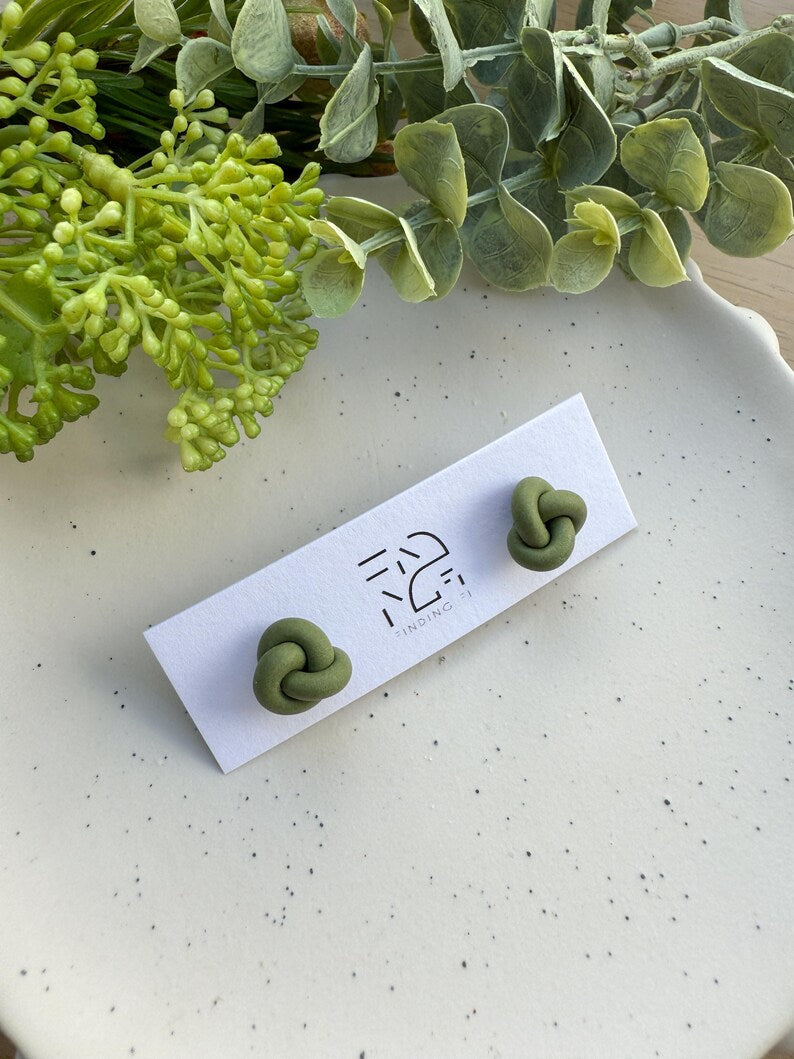 Knot Stud Earrings Adorable Handmade