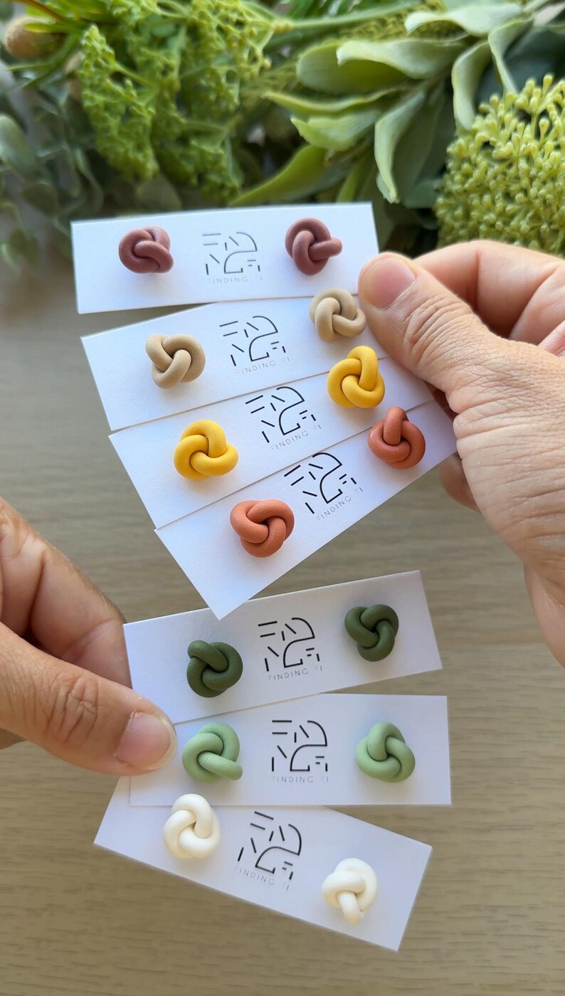 Knot Stud Earrings Adorable Handmade