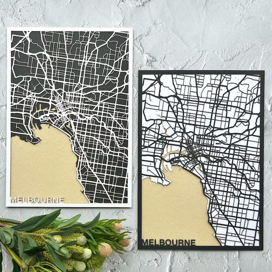 MELBOURNE Laser Cut Street Map