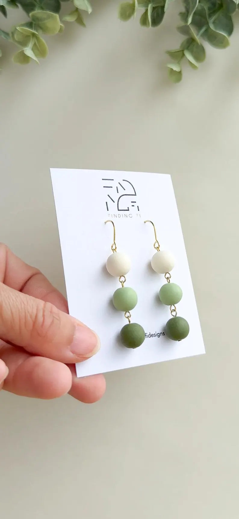 Ombre Coloured Polymer Clay Bead Earrings