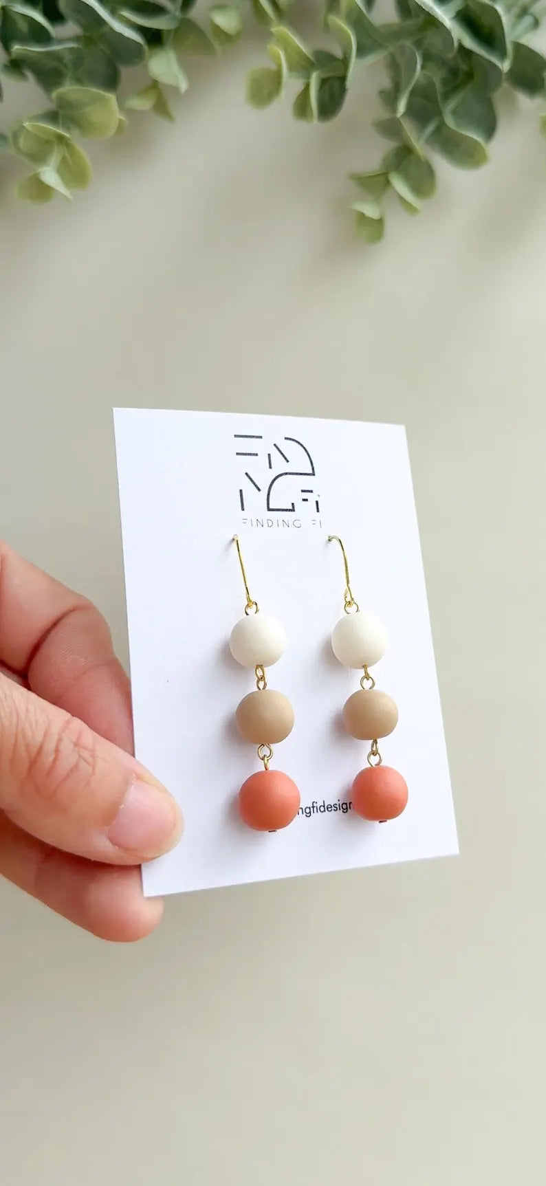 Ombre Coloured Polymer Clay Bead Earrings