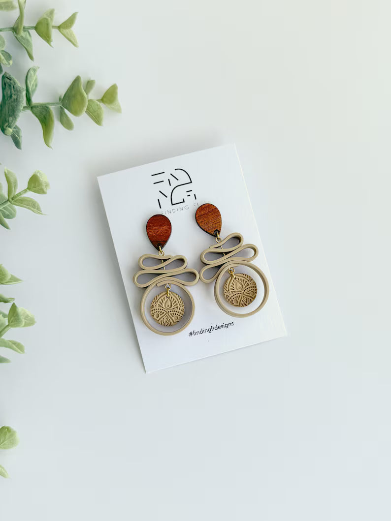 SABRINA Ribbon fold twist statement earrings