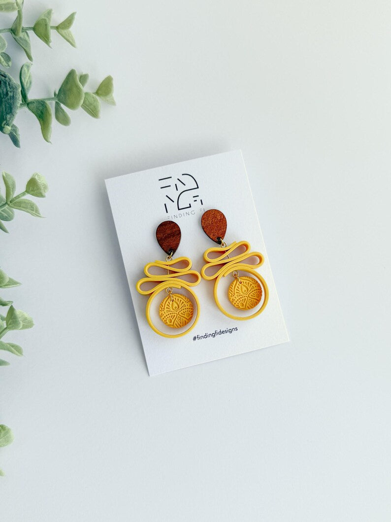 SABRINA Ribbon fold twist statement earrings