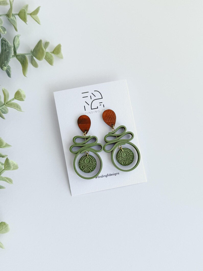 SABRINA Ribbon fold twist statement earrings