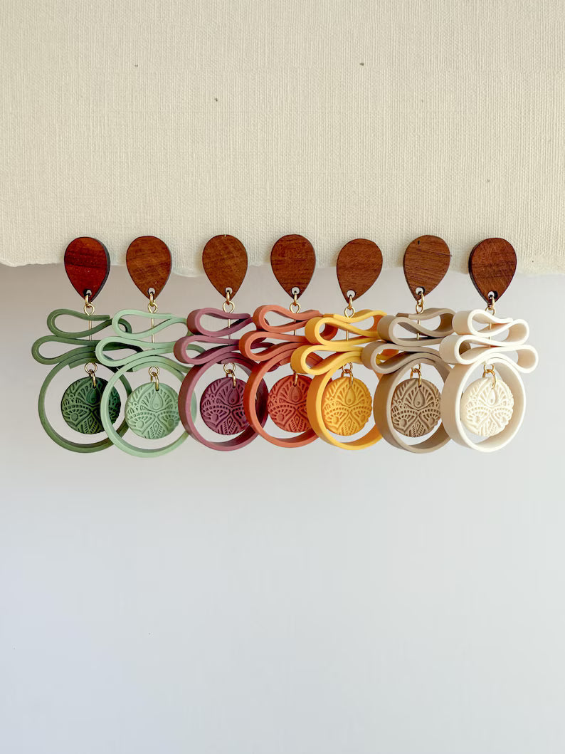 SABRINA Ribbon fold twist statement earrings